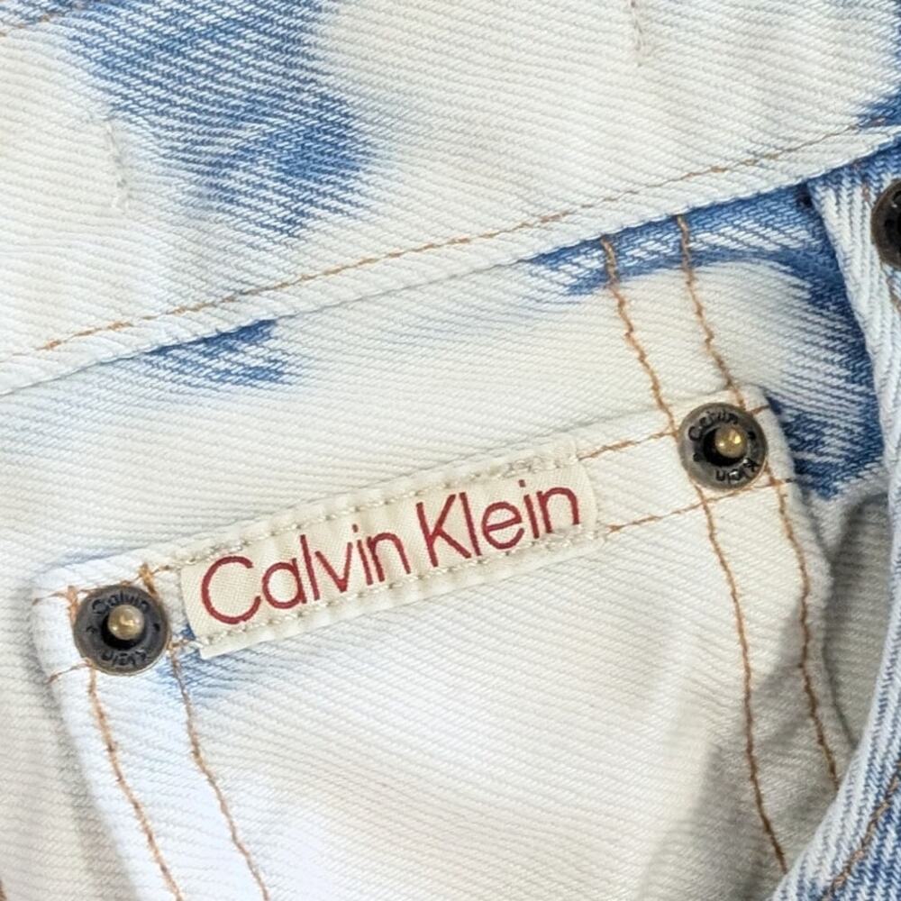 Calvin Klein Original Wide Leg Jeans Womens 28 Tie Dye Denim High-rise - Picture 4 of 10